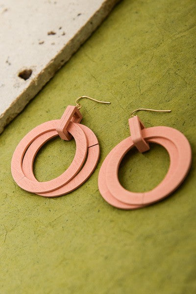 Wooden Hoop Earrings