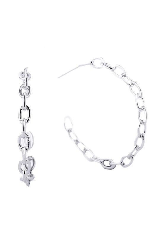14 K Large Link Hoops