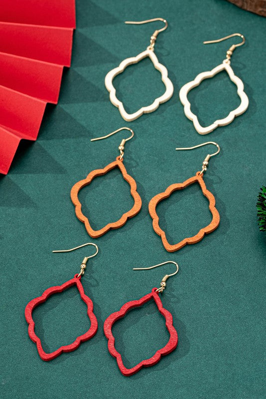 Wavy Wood Earrings