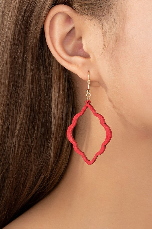 Wavy Wood Earrings