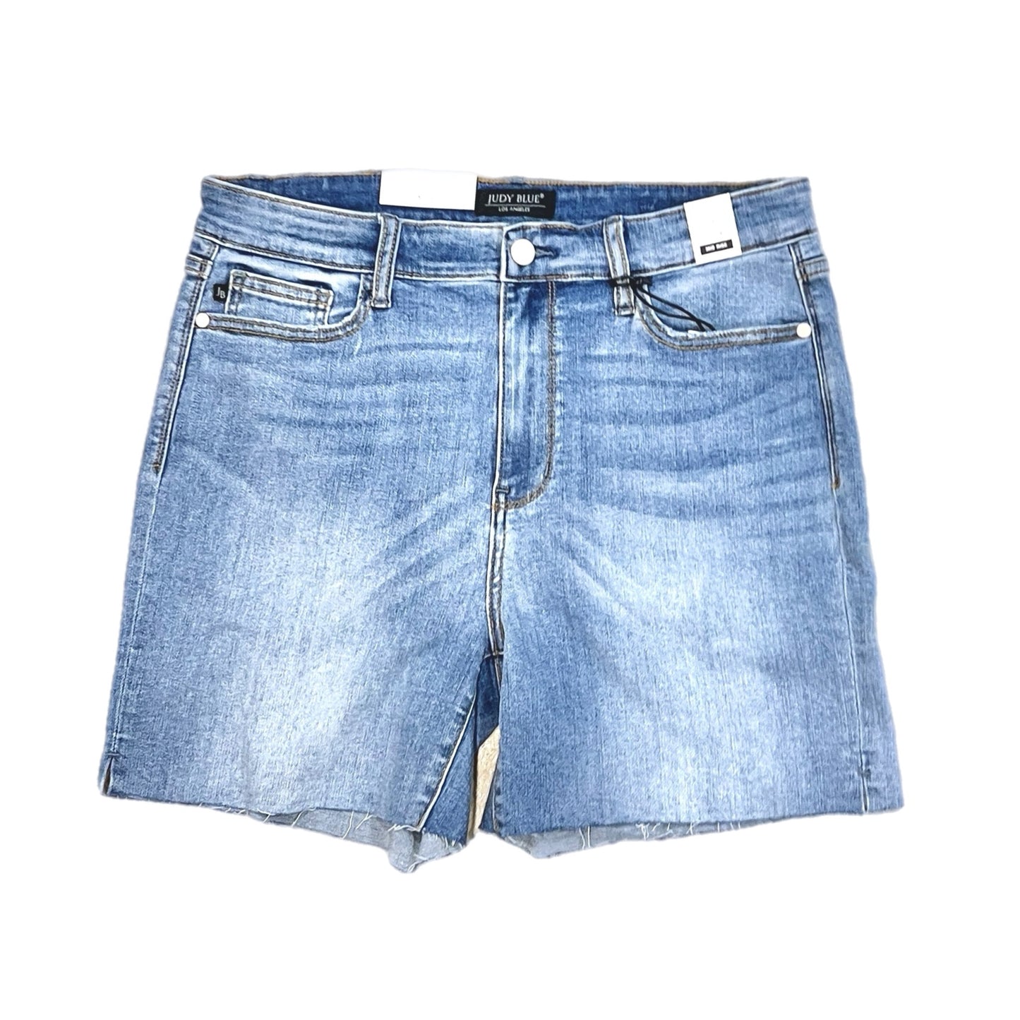 Mid Rise Light/Medium Wash Cutoff Shorts