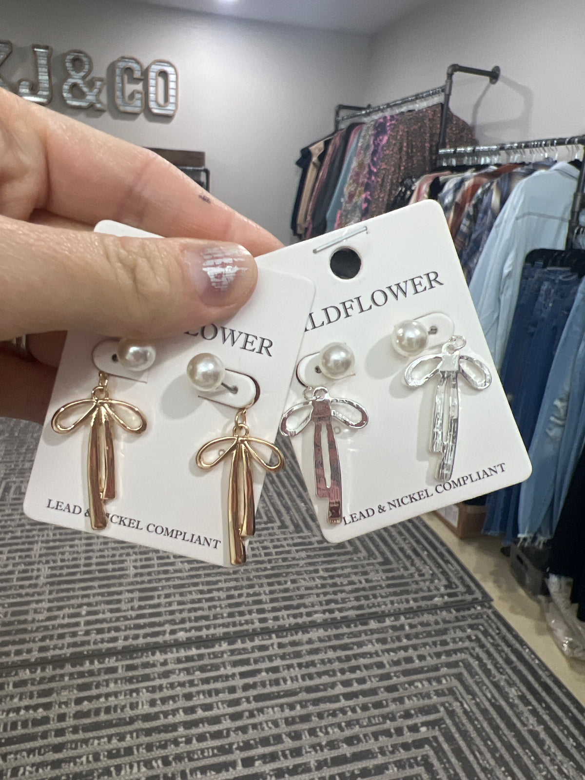 Pearl & Bow Earrings
