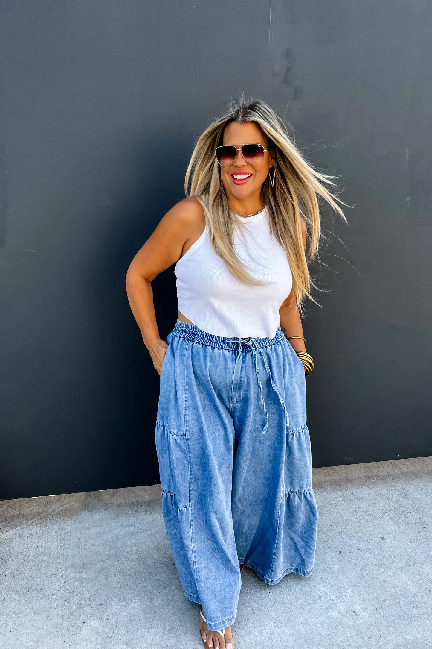 Palazzo Panel Stitch Jeans