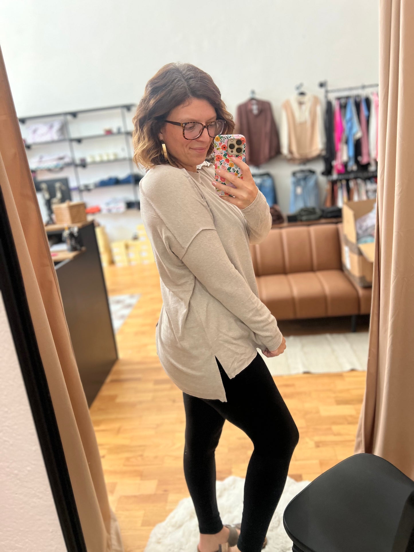 Lightweight Long Sleeve Hacci Tee