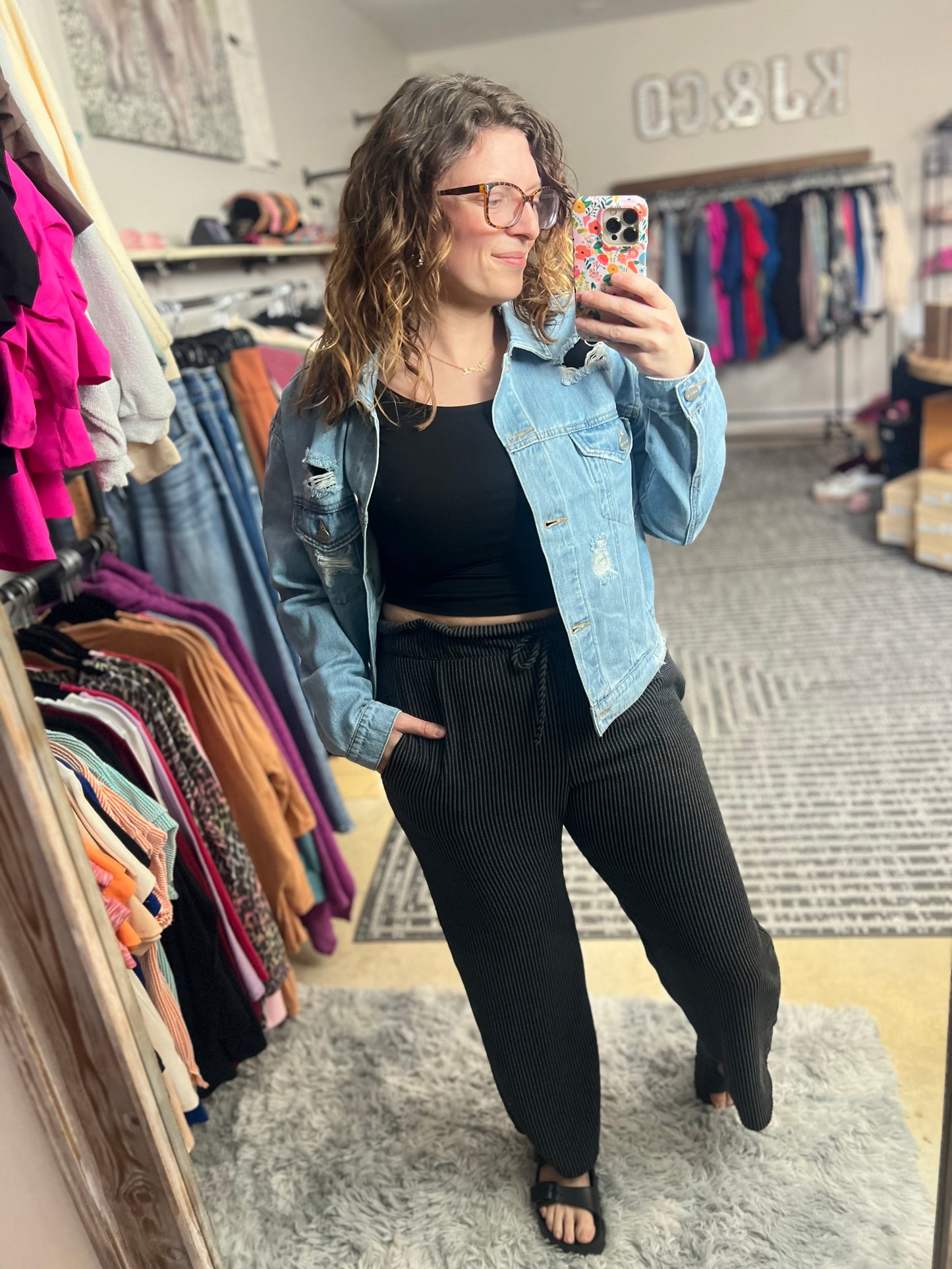 Oversized Distressed Denim Jacket