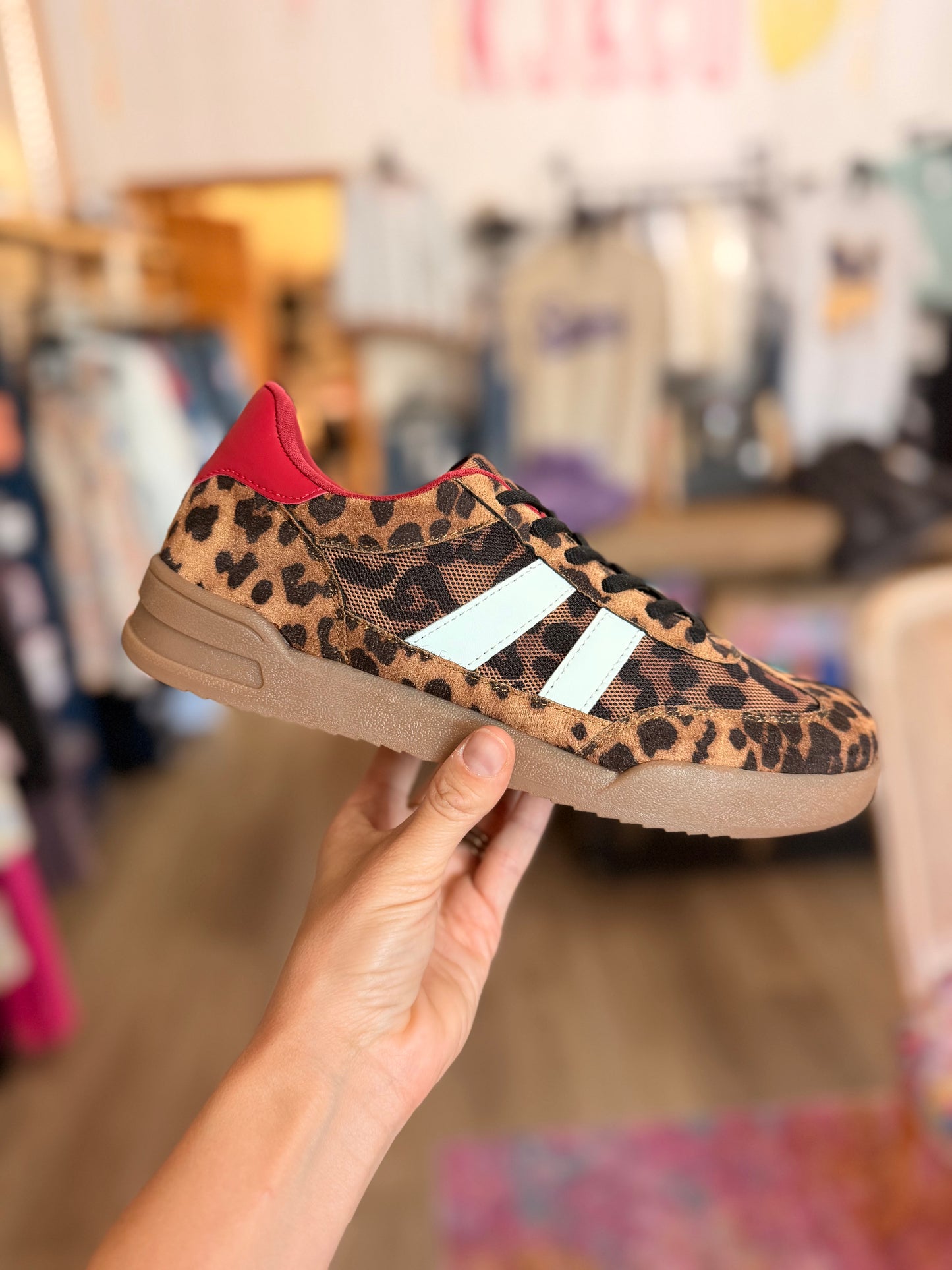 Leopard Gummy Sole Sneaker