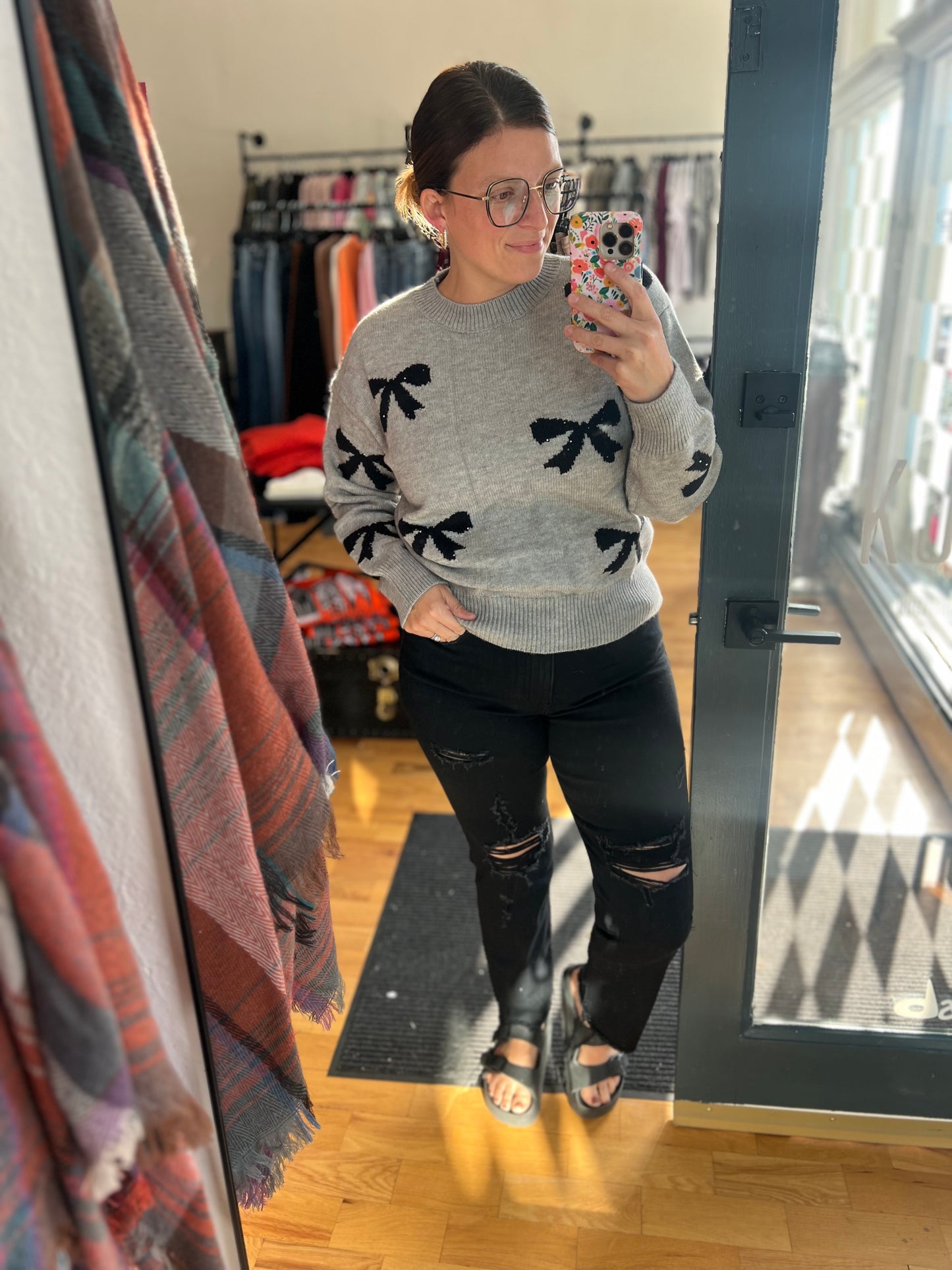 Heather Bow Pullover