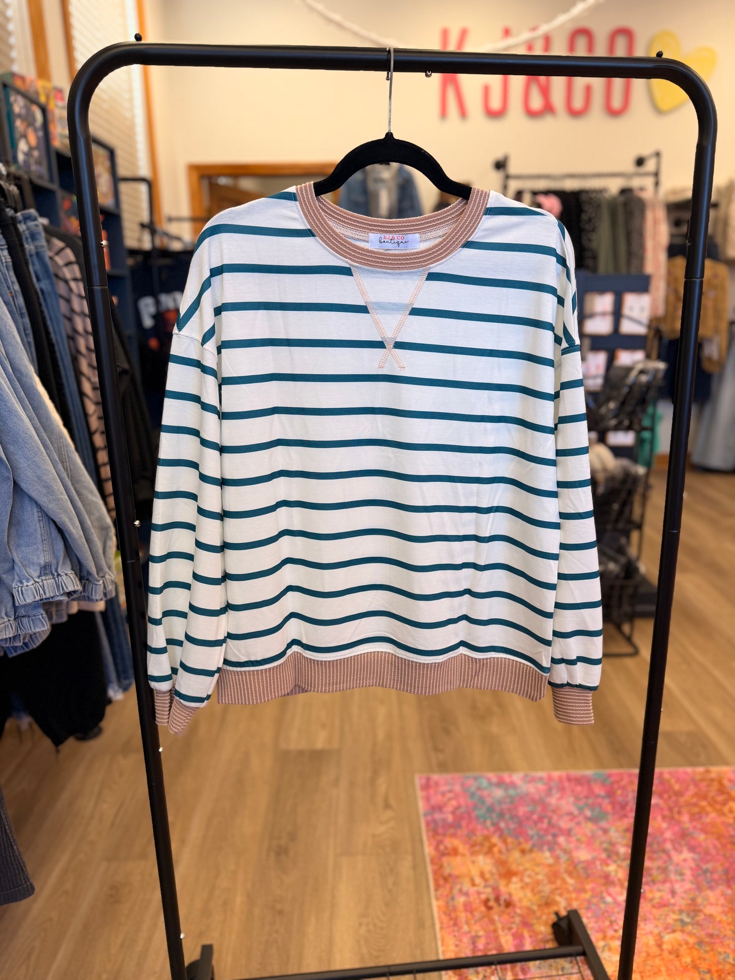 Boardwalk Stripe Raglan Long Sleeve Top