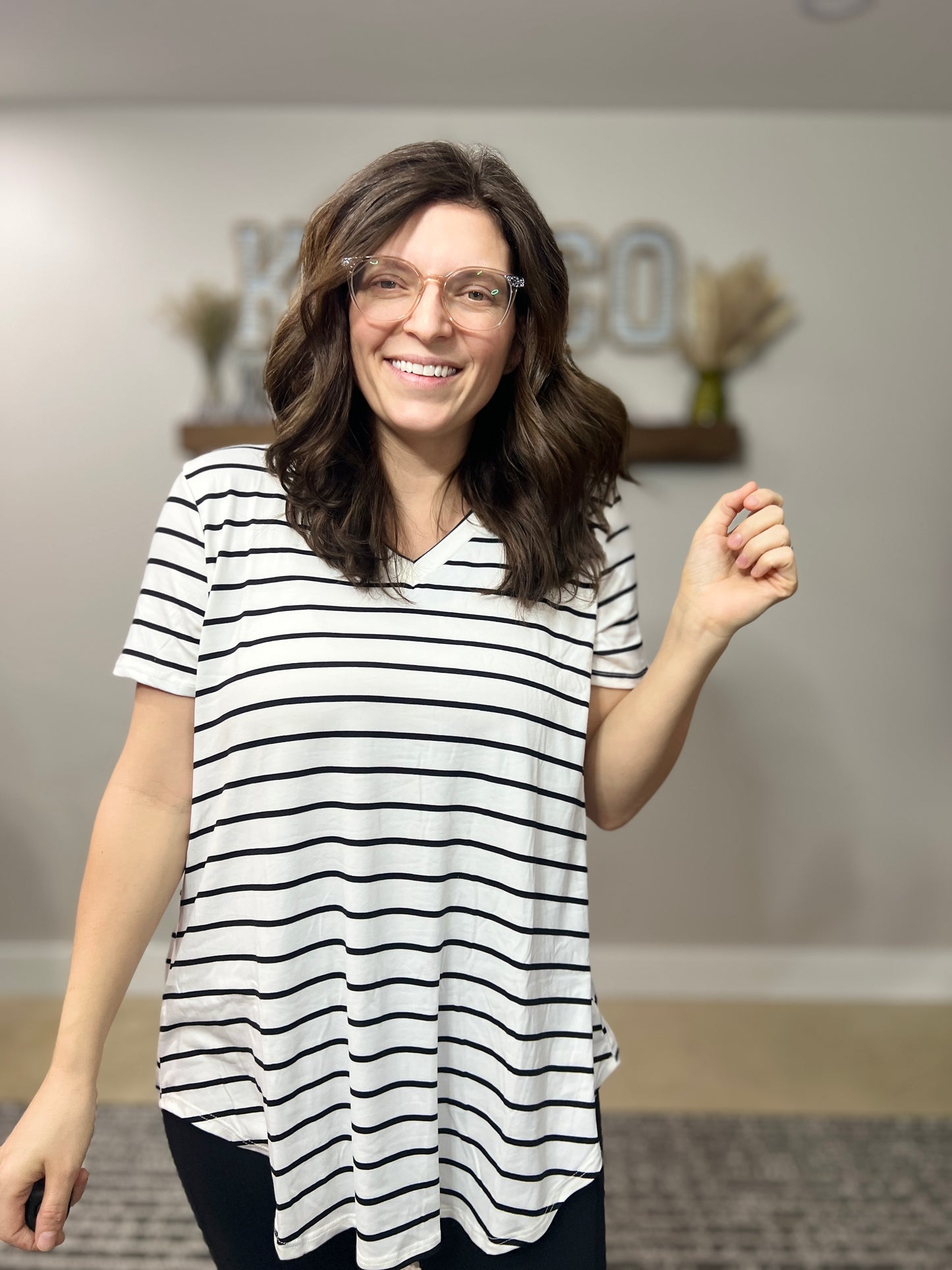 Striped You're Basic Tee