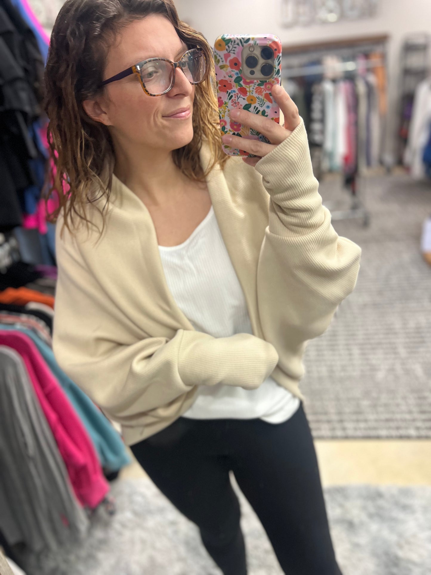 Textured Knit Luxe Cocoon Cardigan
