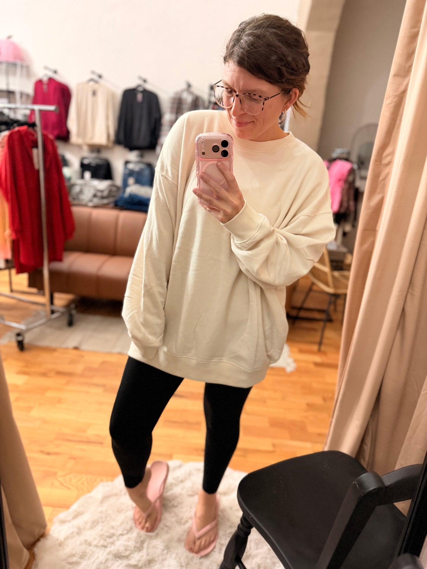 Simple Fleece Tunic Pullover-note sizing