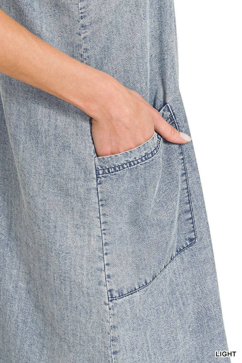 Stone Washed Mini Dress