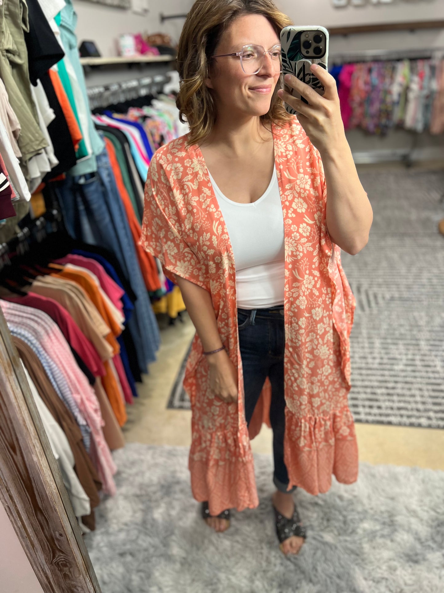 Peachy Baby Linen Duster