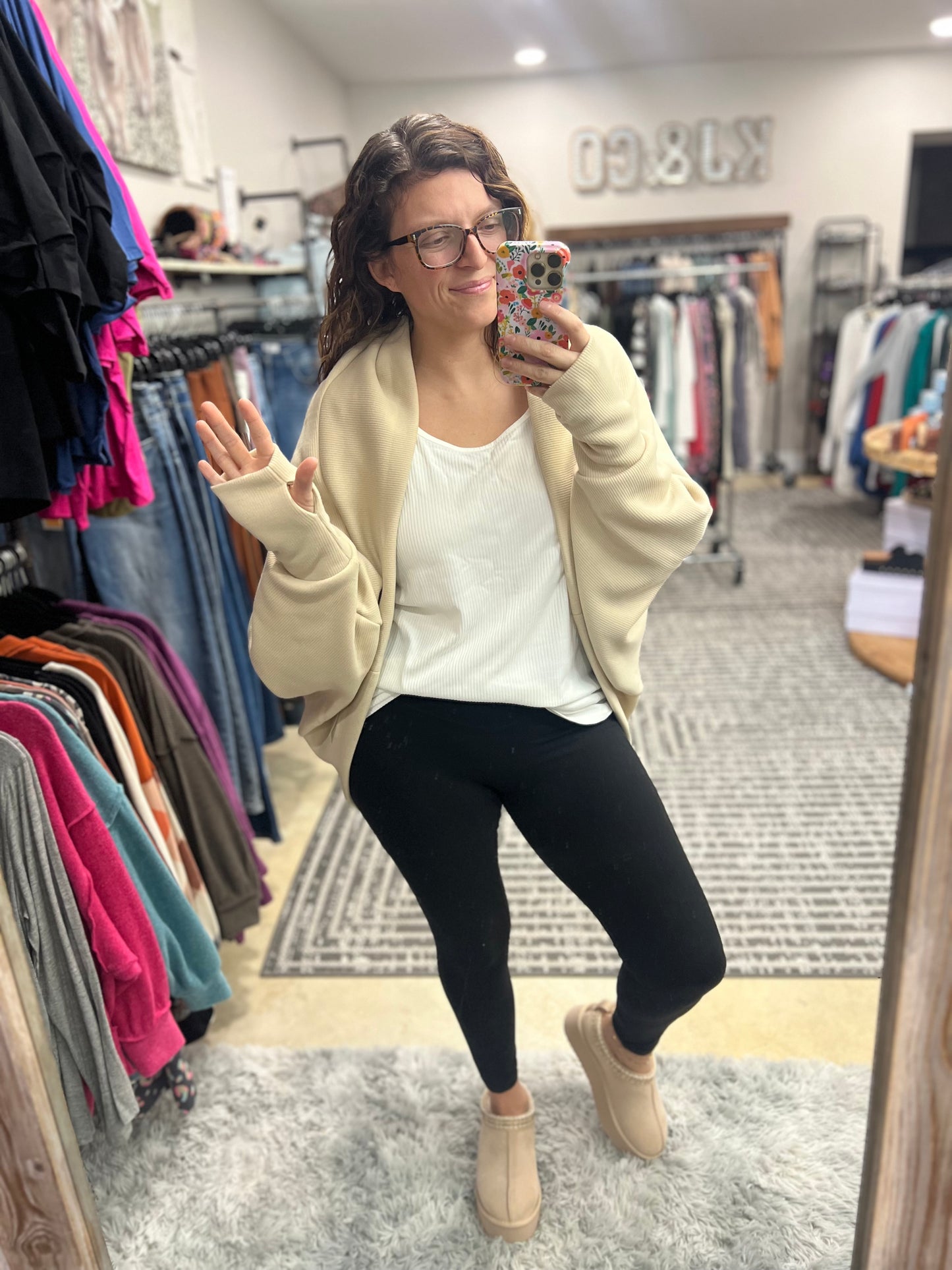 Textured Knit Luxe Cocoon Cardigan