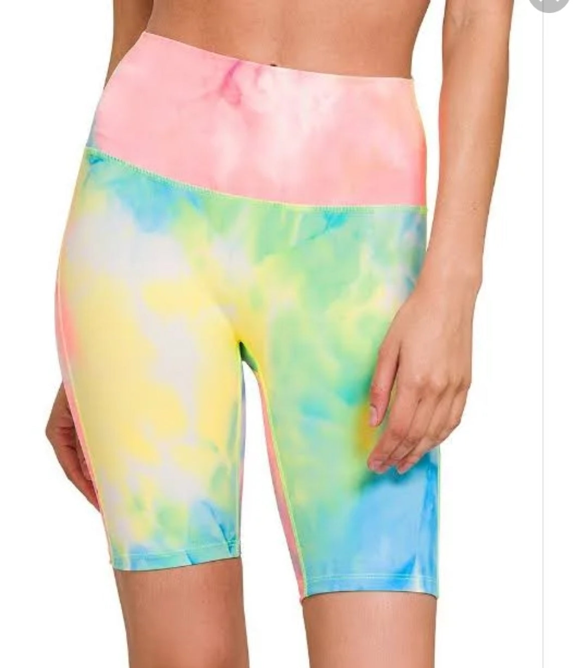 Neon Tie-Dye Bike Shorts