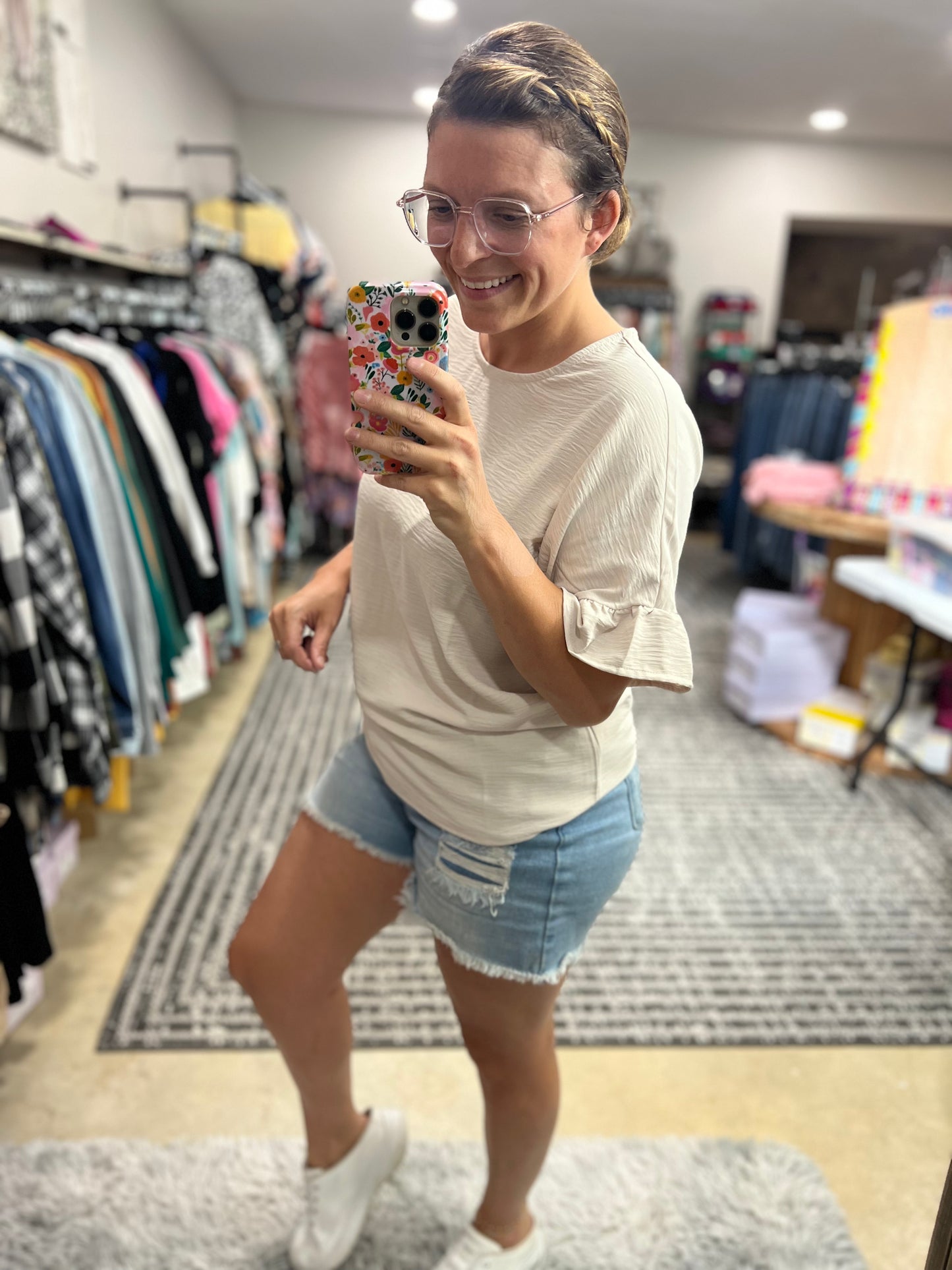 Ruffle Sleeve Airflow Top