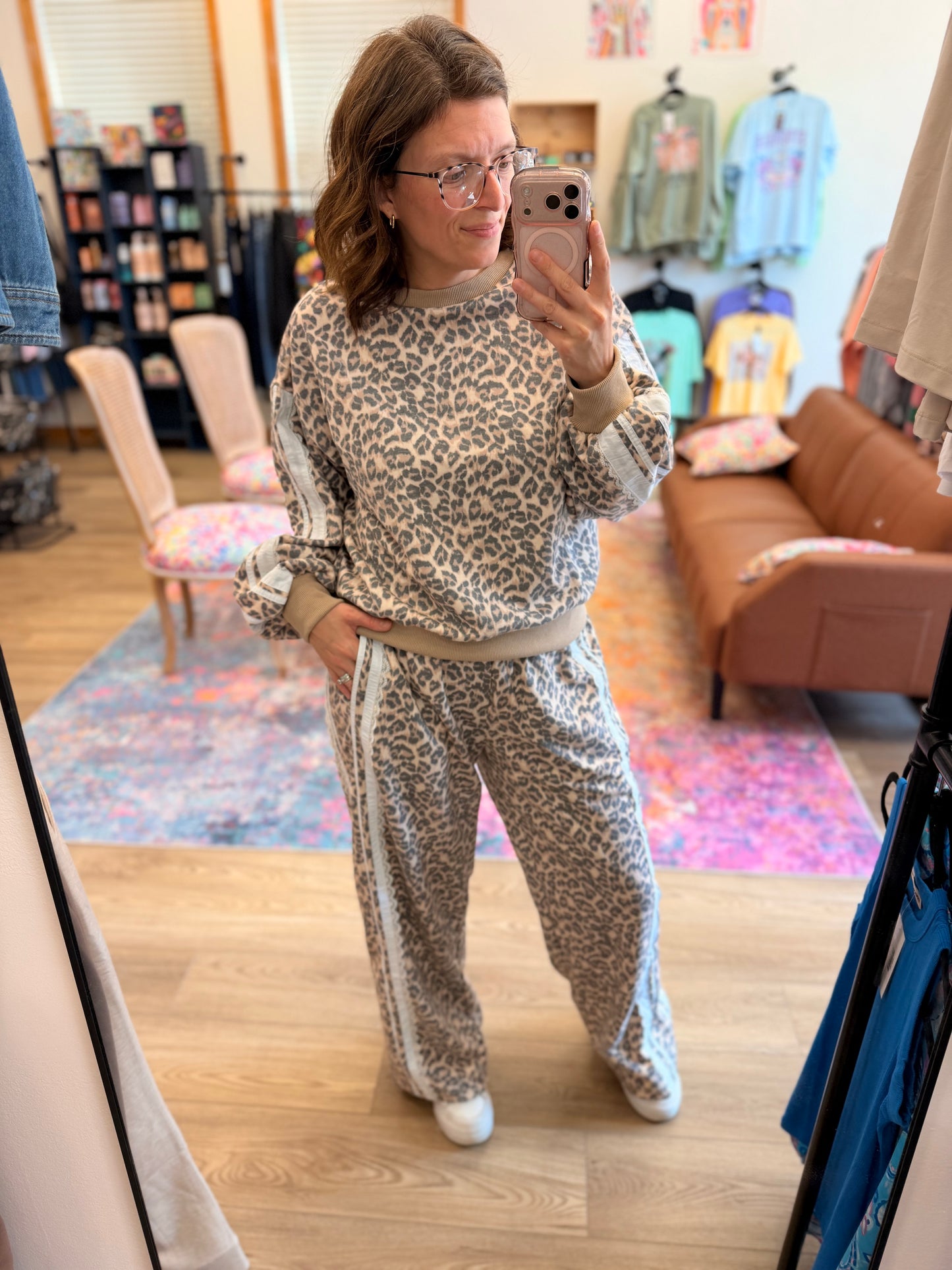 Luxe Leopard French Terry Sweatpants