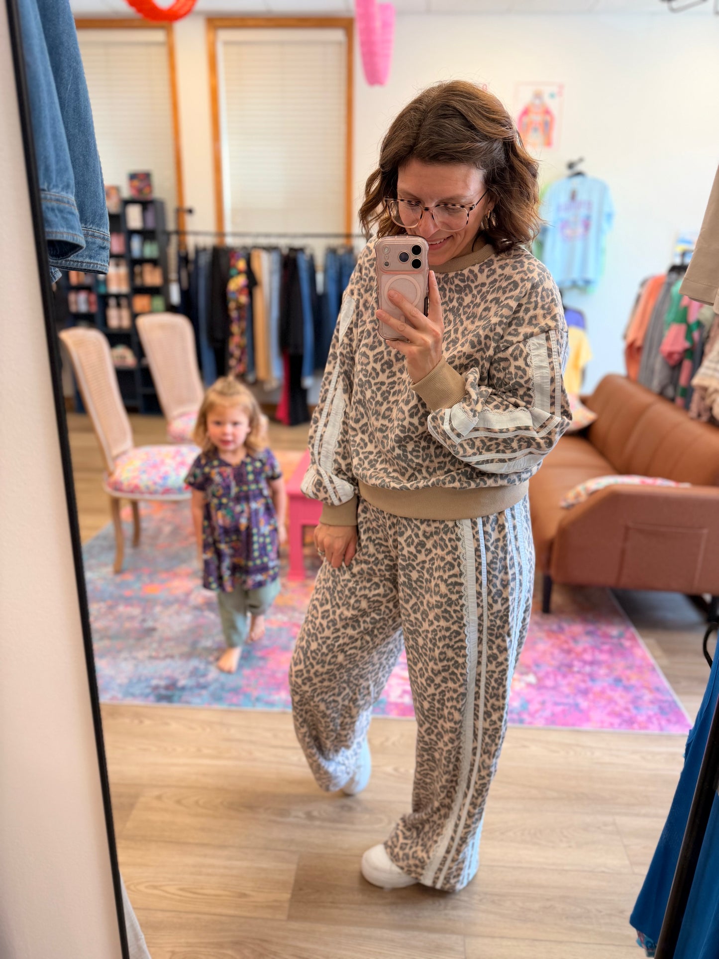 Luxe Leopard French Terry Sweatshirt