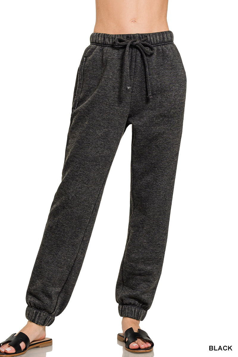 Coziest Acid Wash Fleece Sweatpants