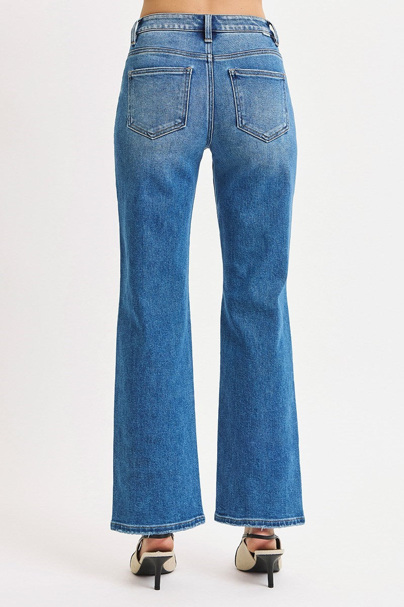 Risen High Rise Ankle Straight Distressed