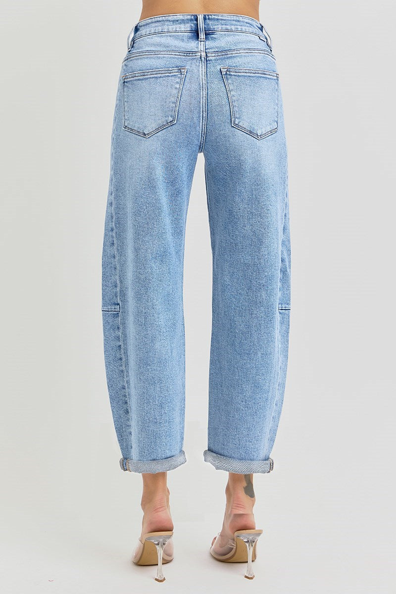 Risen High Rise Barrel Jeans