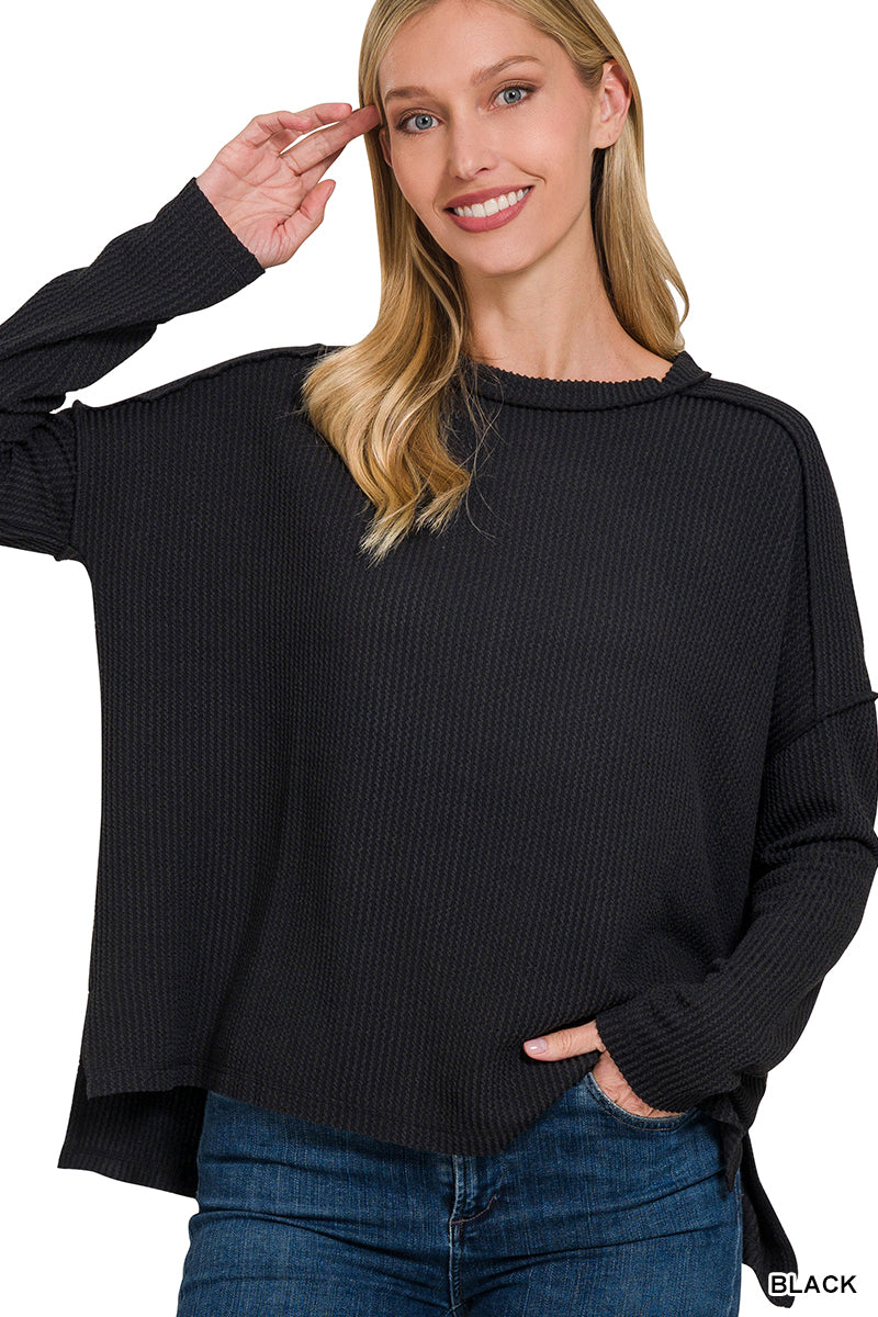 Long Sleeve Ribbed Basic Tee