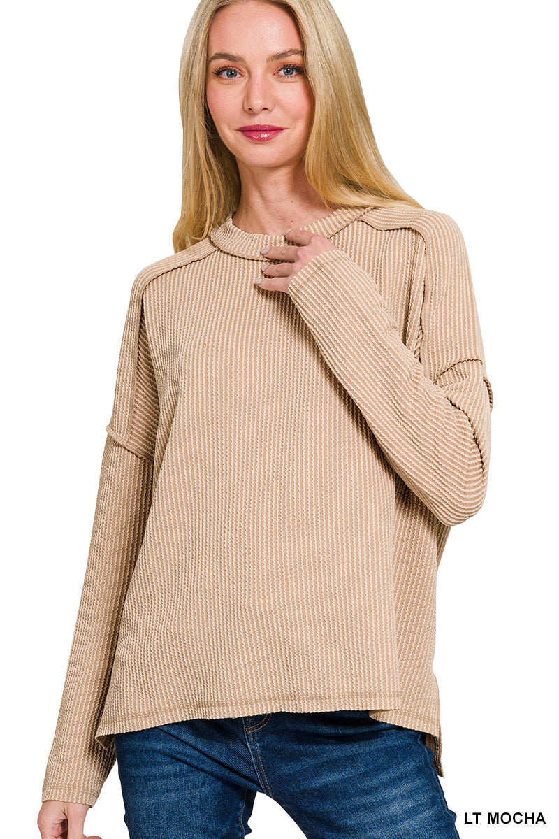 Long Sleeve Ribbed Basic Tee