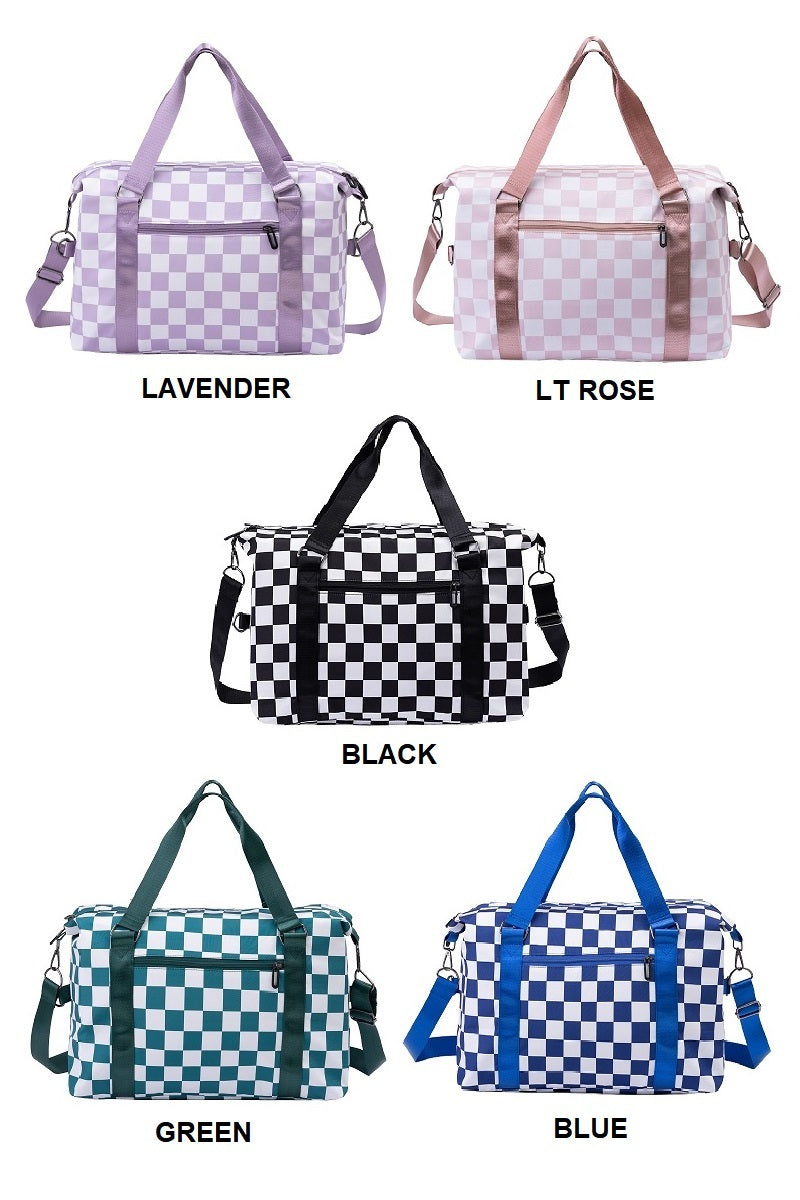 Checkered Travel Duffle Bag