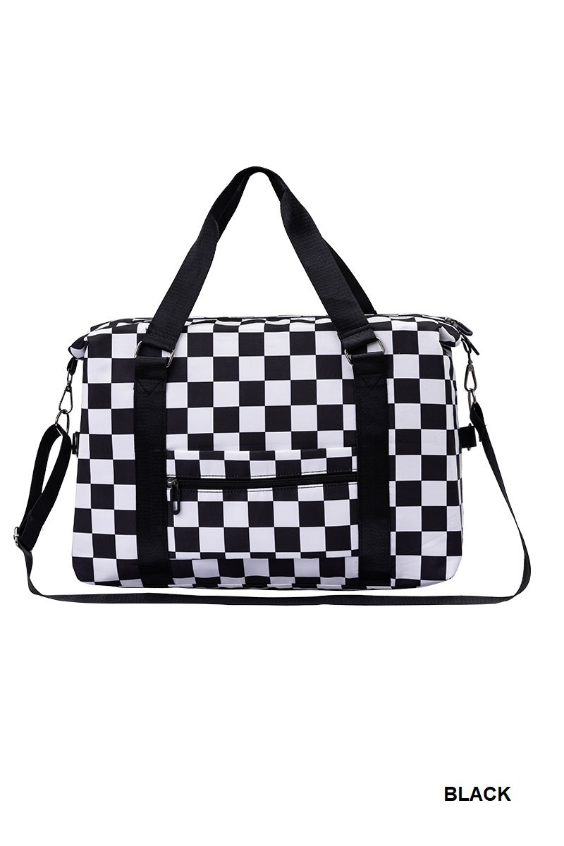 Checkered Travel Duffle Bag