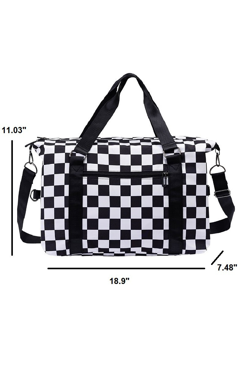 Checkered Travel Duffle Bag
