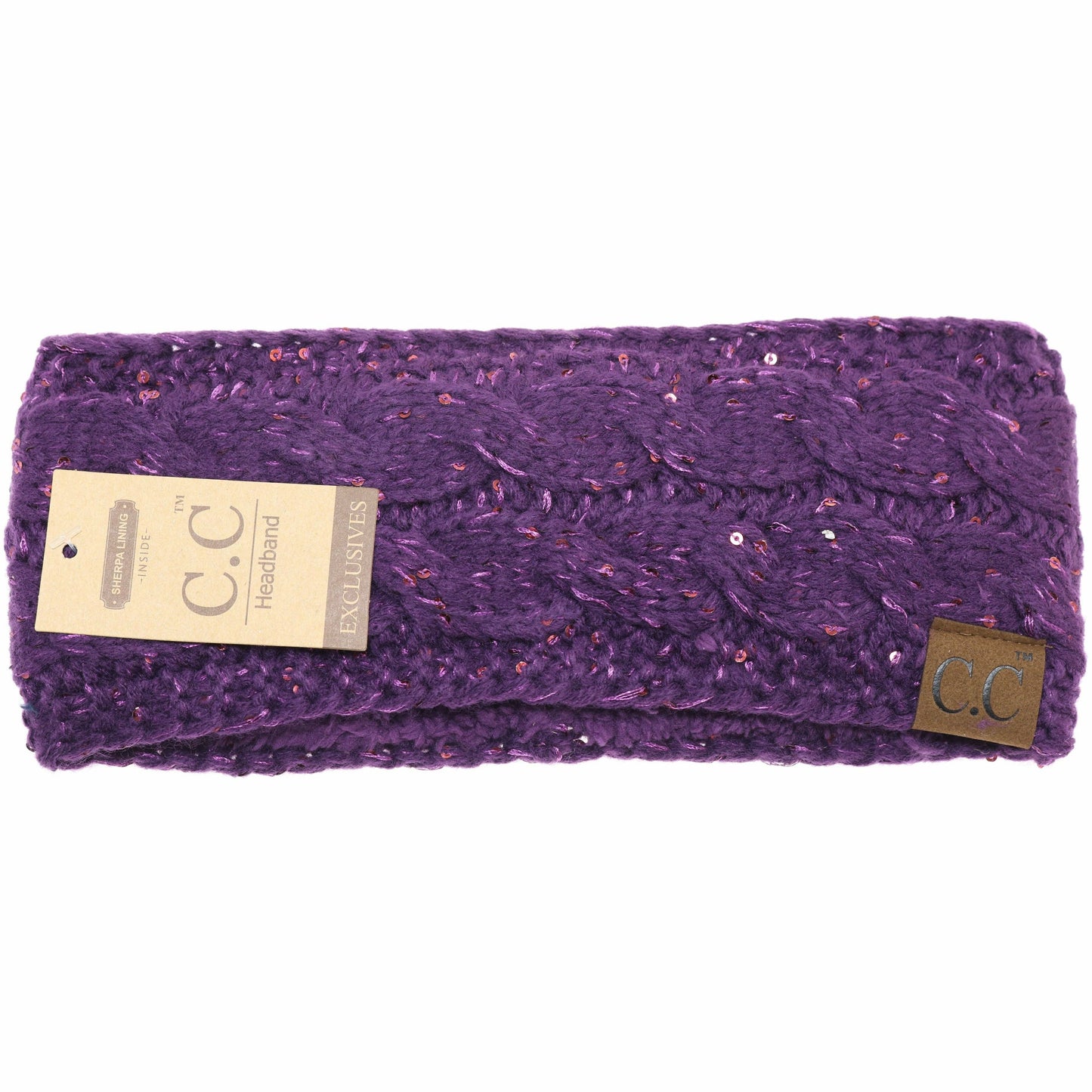 Sequin CC Women's Fashion Headband: Violet