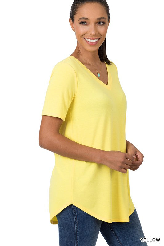 Timeless V-Neck Tee in Yellow