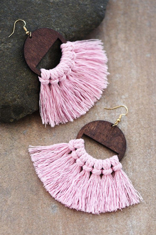 Pretty in Pink Tassel Drop Earrings