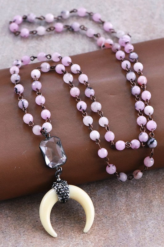 Crescent Horn Pendant Necklace