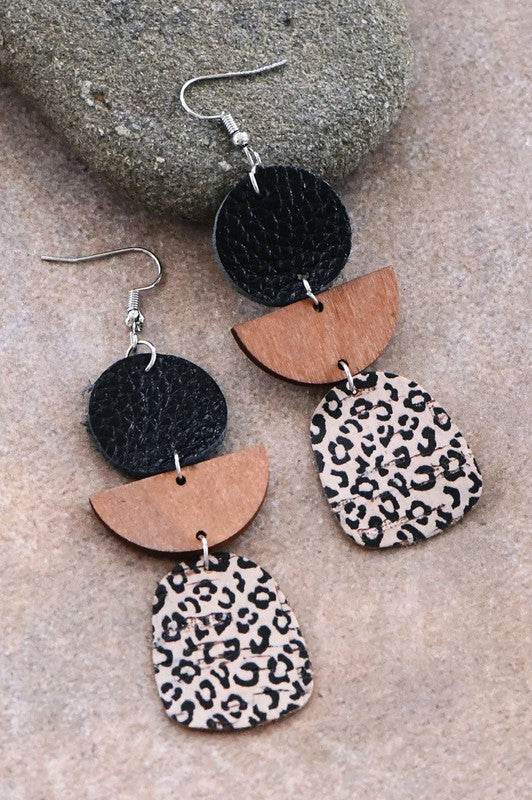 Leopard Cork Earrings