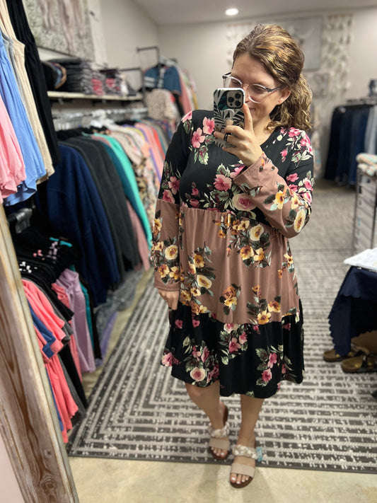 Dancing in Floral Tiered Dress