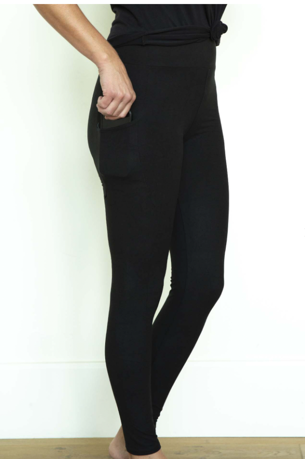Solid Black Buttery Soft Pocket Leggings