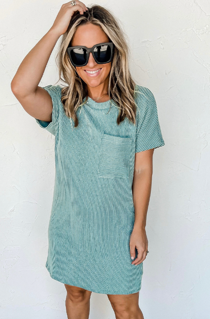Casual Vibes T-Shirt Dress in Blue