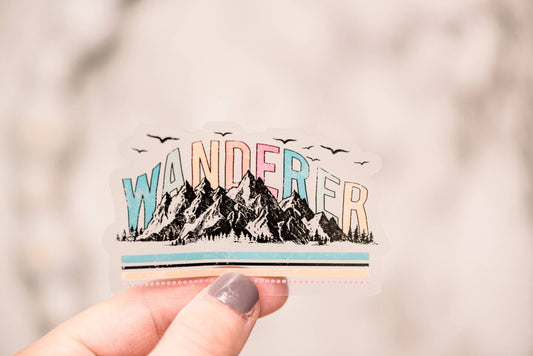 Wanderer Clear, Vinyl Sticker, 3x3 in.