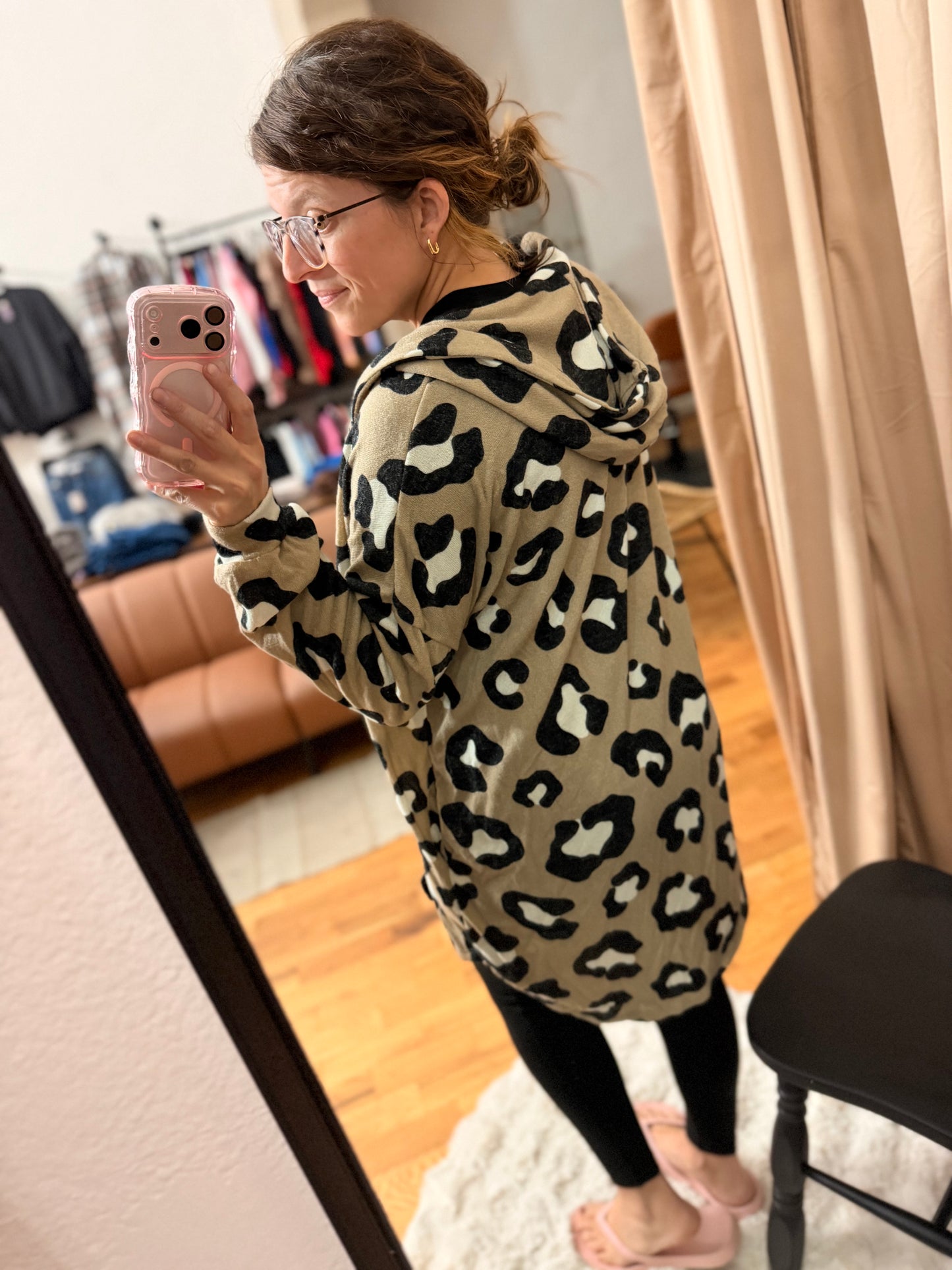 Animal Print Button Down Cardigan