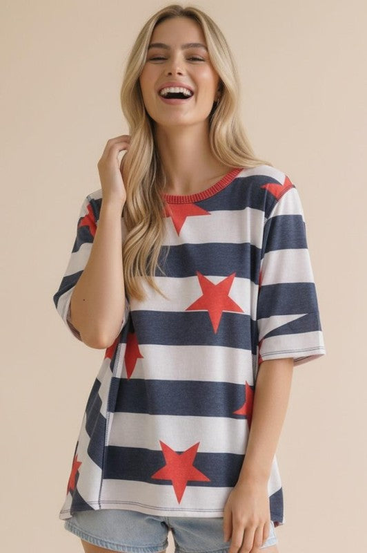 Stars and Stripes French Terry Tee