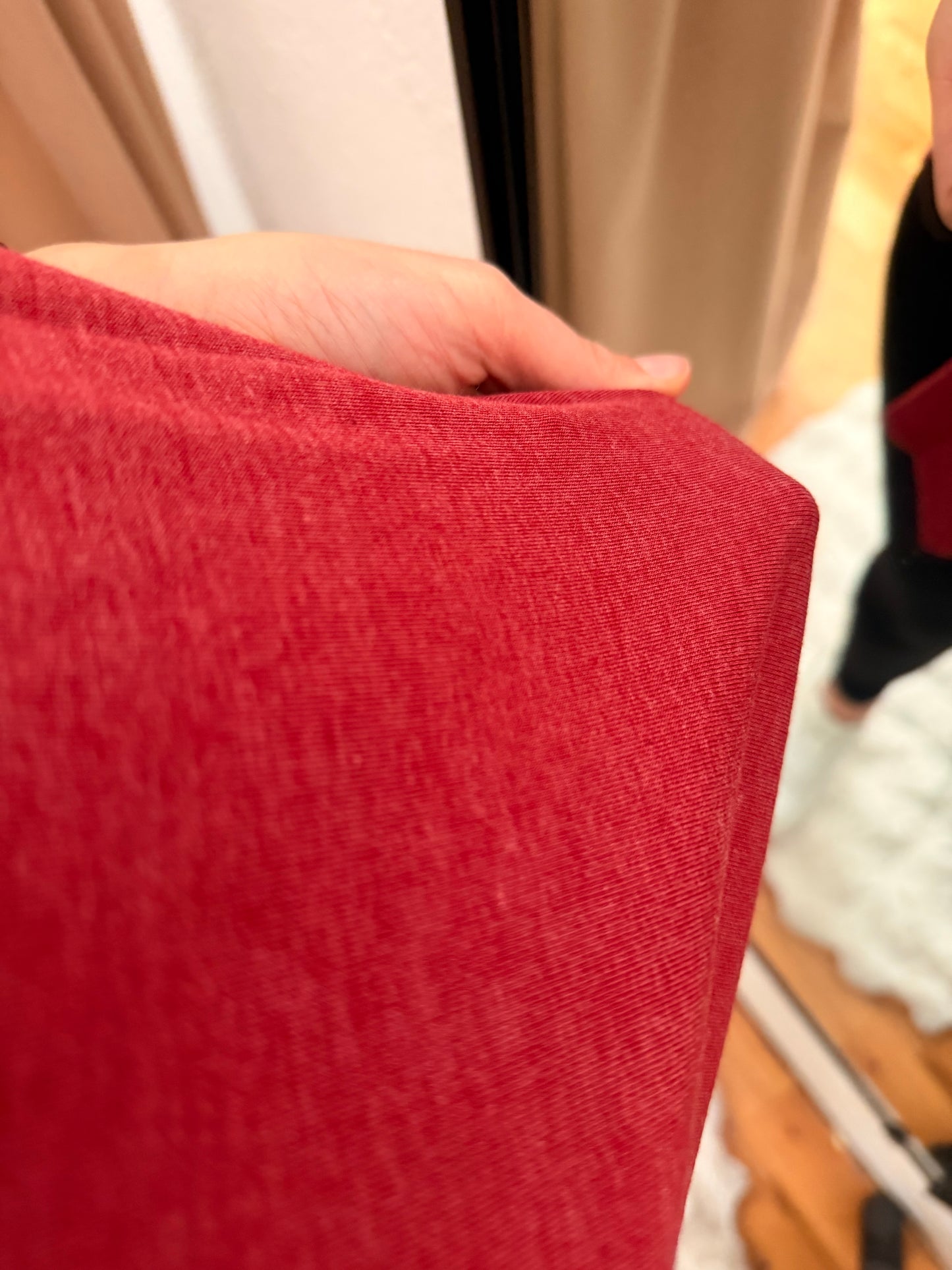 Jersey High Neck Rolled Sleeve Tee