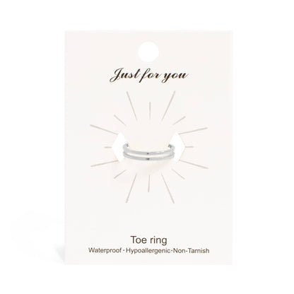 18K Gold Stainless Steel Adjustable Double Bar Toe Ring