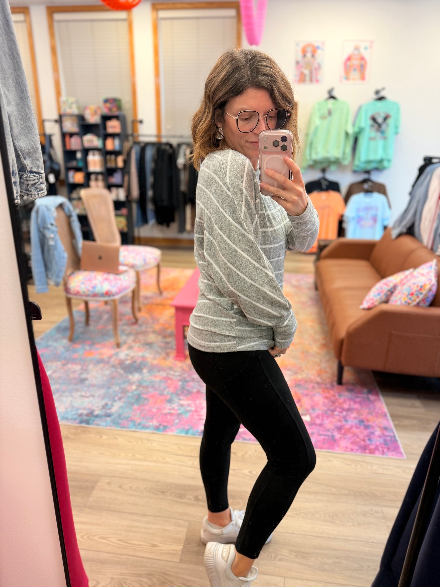 Striped Dolman Raglan Top