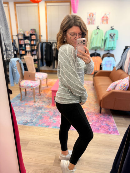 Striped Dolman Raglan Top