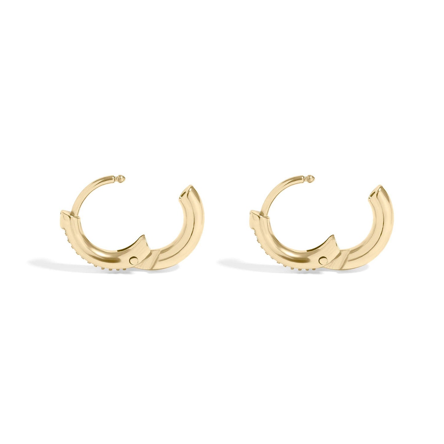 18K Gold Stainless Steel CZ Mini Huggie Earrings