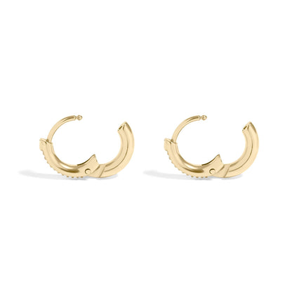 18K Gold Stainless Steel CZ Mini Huggie Earrings
