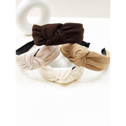 Neutral Tone Waffle Texture Knotted Headband