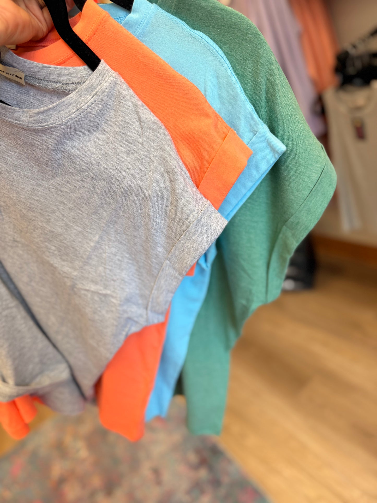 Basic Rolled Sleeve Cotton Tee