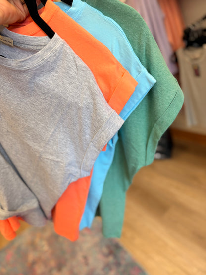 Basic Rolled Sleeve Cotton Tee